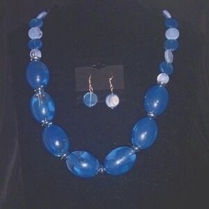 Vintage Beaded Necklace and Earrings Set